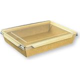 Ambalajın Kapaklı Kraft Yemek Kabı Lunch Box 2100ML 100 Adet