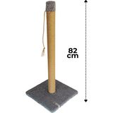 AmbarPet AmbarPet 82 cm Gri Kedi Tırmalama Tahtası Doğal Jüt ve Welsoft Kumaş ile Tasarlanmıştır