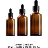 Amber Cam Şişe 30 ml - 50 ml - 100 ml 3’lü Set