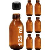 Amber Ecza Şişesi, 125 Ml, Kahverengi Cam, Plastik Contalı Kilit Kapak, Hava ve Sıvı Sızdırmaz, 28MM Ağız Çaplı, Parfüm Demlemek Için Uygun, 6 Adet (1 - Çok Renkli