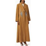 Amber Feroz Şık ve Fonksiyonel Dikişli Abaya Modern Kadınlar Için Estetik Tasarım - Kahverengi - XL