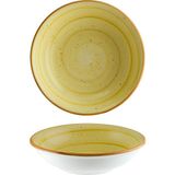 Amber Gourmet 20 cm 500 cc 12 Adet Porselen Çukur Tabak Açık Kahverengi