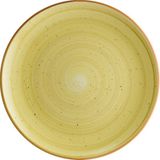 Amber Gourmet 27 cm 12 Adet Porselen Düz Tabak Açık Kahverengi