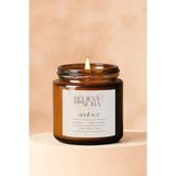 Amber Kokulu Mum - %100 Doğal Soya Mumu Amber Kavanoz Aromaterapi Mum - 100 cc