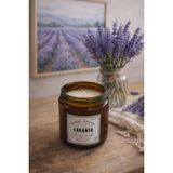 Amber Kokulu Mum -%100 Doğal Soya Mumu - Metal Kapaklı Cam Kavanozda 100 gr (Lavanta)