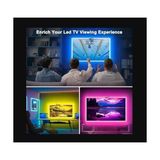Amber LED Ambilight Tv Arkası Şerit LED 5 Metre, Kameralı Ekran Renk Senkronizasyonu, Rgb-Ic Akıllı Ambiyans Aydınlatma, App/kumanda Kontrollü, 75 Inç Tv Uyumlu (Usb 5V) - 1 m - 00 Beyaz