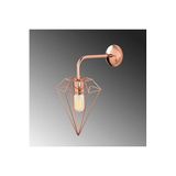 Amber LED Bakır Kaplama Metal Aplik E27 Duvar Aydınlatma 20x37x43 cm Yatak Odası ve Oturma Odası, Bakır-6303