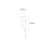 Amber LED Bakır Kaplama Metal Aplik E27 Duvar Lambası 9x15x30 cm Oturma Odası Aydınlatma, Metalik-3661
