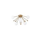 Amber LED Camlı 6'lı Plafönyer Eskitme, Modern Aydınlatma, E27 Uyumlu, Altın-11785
