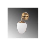 Amber LED Eskitme Metal Camlı Aplik E14 Uyumlu 12x16x28 cm Yatak Odası Duvar Aydınlatma, Bej-10675