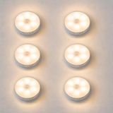 Amber LED Hareket Sensörlü Ledli Gece Lambası Şarj Edilebilir, Taşınabilir 4000k Günışığı (6 Adet)