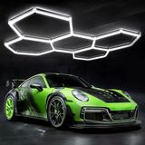 Amber Led Hexagon Petek Tasarım Lineer Armatür (Ct-9082 Cata Modüler 24 Parça Set), 6400K Beyaz Işık Yüksek Lümenli Tavan Aydınlatma (Showroo