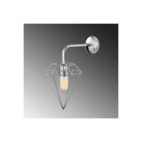 Amber LED Krom Kaplama Metal Aplik E27 Duvar Lambası 20x37x43 cm Oturma Odası Aydınlatma, Gümüş-6302