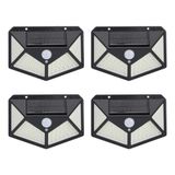 Amber LED Led Solar Hareket Sensörlü Dış Ortam Bahçe Aydınlatması, Güneş Enerjili, Su Geçirmez, 100 Ledli, Beyaz Işık, (4 Adet)