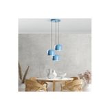 Amber LED Metal Gövdeli 3'lü Tepsi Sarkıt Mavi Beyaz, Oturma Odası ve Mutfak için E27 Uyumlu, Mavi-LIGHTBLUE