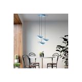 Amber LED Metal Gövdeli 3'lü Tepsi Sarkıt Mavi Oturma Odası Aydınlatma E27 Uyumlu, Mavi-LIGHTBLUE