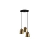 Amber LED Metal Gövdeli 3'lü Tepsi Sarkıt Pütürlü Siyah E27 Uyumlu, Siyah-6166