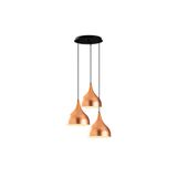 Amber LED Minimal Metal Gövdeli 3'lü Tepsi Sarkıt Siyah Oturma Odası Aydınlatma E27 Uyumlu, Siyah-3780