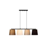 Amber LED Modern Abajur Başlıklı 4'lü Avize Pütürlü Siyah E27 Uyumlu, Siyah-10815