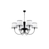 Amber LED Modern Abajur Başlıklı 6'lı Avize Siyah Metal Gövde ile Oturma Odası ve Mutfak için E27 Uyumlu, Siyah-3002