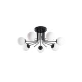 Amber LED Modern Cam Detaylı 7'Li Plafönyer Salon ve Mutfak için E27 Uyumlu, Siyah-7