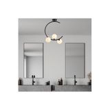 Amber LED Modern Cam Gövdeli 3'lü Plafonyer Oturma Odası ve Mutfak için, Siyah-14135