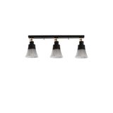 Amber LED Modern Camlı 3'lü Plafönyer Pütürlü Siyah Yatak Odası ve Oturma Odası için E27 Uyumlu, Siyah-116