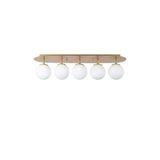 Amber LED Modern Camlı 5'Li Plafönyer Parlak Gold Yatak Odası ve Salon için E14 Uyumlu, Altın-11730