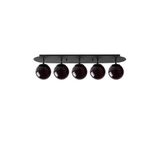 Amber LED Modern Camlı 5'Li Plafönyer Siyah Oturma Odası ve Yatak Odası için E14 Uyumlu, Siyah-11735