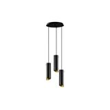 Amber LED Modern Metal 3'lü Tepsi Sarkıt Siyah Mutfak ve Salon Aydınlatması E27 Uyumlu, Siyah-979