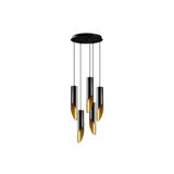 Amber LED Modern Metal 5'Li Tepsi Sarkıt Siyah Mutfak ve Salon için E27 Uyumlu, Siyah-6921