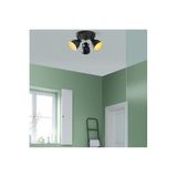 Amber LED Modern Metal Gövdeli 3'lü Plafönyer Salon ve Yatak Odası için E14 Uyumlu, Siyah-13788