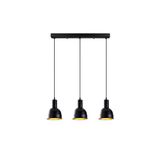 Amber LED Modern Metal Gövdeli 3'lü Sarkıt Avize Mutfak ve Salon için E27 Uyumlu, Siyah-2 DARBUKA-183BLACK