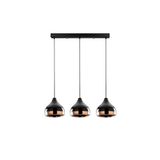 Amber LED Modern Metal Gövdeli 3'lü Sarkıt Aydınlatma Mutfak ve Salon için, Siyah-6877