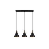 Amber LED Modern Metal Gövdeli 3'lü Sarkıt Aydınlatma Yatak Odası ve Oturma Odası için, Siyah-2