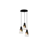 Amber LED Modern Metal Gövdeli 3'lü Tepsi Sarkıt Aydınlatma Mutfak ve Salon için, Siyah-962