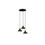 Amber LED Modern Metal Gövdeli 3'lü Tepsi Sarkıt Aydınlatma Yatak Odası ve Oturma Odası için, Siyah-3