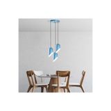 Amber LED Modern Metal Gövdeli 3'lü Tepsi Sarkıt Mavi Oturma Odası E27 Uyumlu, Mavi-LIGHTBLUE KESIKSIVAMA-6176-3