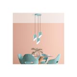 Amber LED Modern Metal Gövdeli 3'lü Tepsi Sarkıt Mutfak ve Salon için E27 Uyumlu, Mavi-TURQUOISE