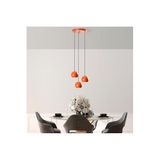 Amber LED Modern Metal Gövdeli 3'lü Tepsi Sarkıt Mutfak ve Salon için E27 Uyumlu, Turuncu-ORANGE TOP-15-241-1