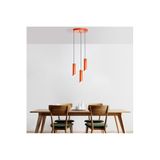 Amber LED Modern Metal Gövdeli 3'lü Tepsi Sarkıt Orange Yatak Odası ve Salon Aydınlatması E27 Uyumlu, Turuncu-ORANGE