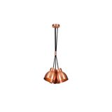 Amber LED Modern Metal Gövdeli 3'lü Tepsi Sarkıt Parlak Bakır Aydınlatma, Parlak Bakır-308