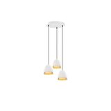 Amber LED Modern Metal Gövdeli 3'lü Tepsi Sarkıt Parlak Beyaz E27 Uyumlu, Beyaz-10650