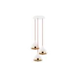 Amber LED Modern Metal Gövdeli 3'lü Tepsi Sarkıt Parlak Beyaz E27 Uyumlu, Beyaz-6872