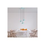 Amber LED Modern Metal Gövdeli 3'lü Tepsi Sarkıt Parlak Turkuaz E27 Uyumlu, Mavi-3