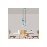 Amber LED Modern Metal Gövdeli 3'lü Tepsi Sarkıt Parlak Turkuaz Yatak Odası ve Oturma Odası için E27 Uyumlu, Mavi-TURQUOISE