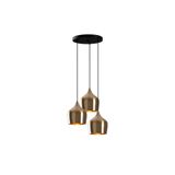 Amber LED Modern Metal Gövdeli 3'lü Tepsi Sarkıt Siyah Aydınlatma, Siyah-6277