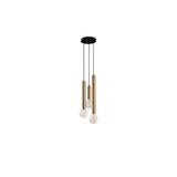 Amber LED Modern Metal Gövdeli 3'lü Tepsi Sarkıt Siyah E27 Uyumlu, Siyah-6042
