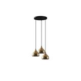 Amber LED Modern Metal Gövdeli 3'lü Tepsi Sarkıt Siyah Mutfak ve Salon Aydınlatması E27, Siyah-6202