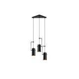 Amber LED Modern Metal Gövdeli 3'lü Tepsi Sarkıt Siyah, Salon ve Yatak Odası için E27 Uyumlu, Siyah-6301